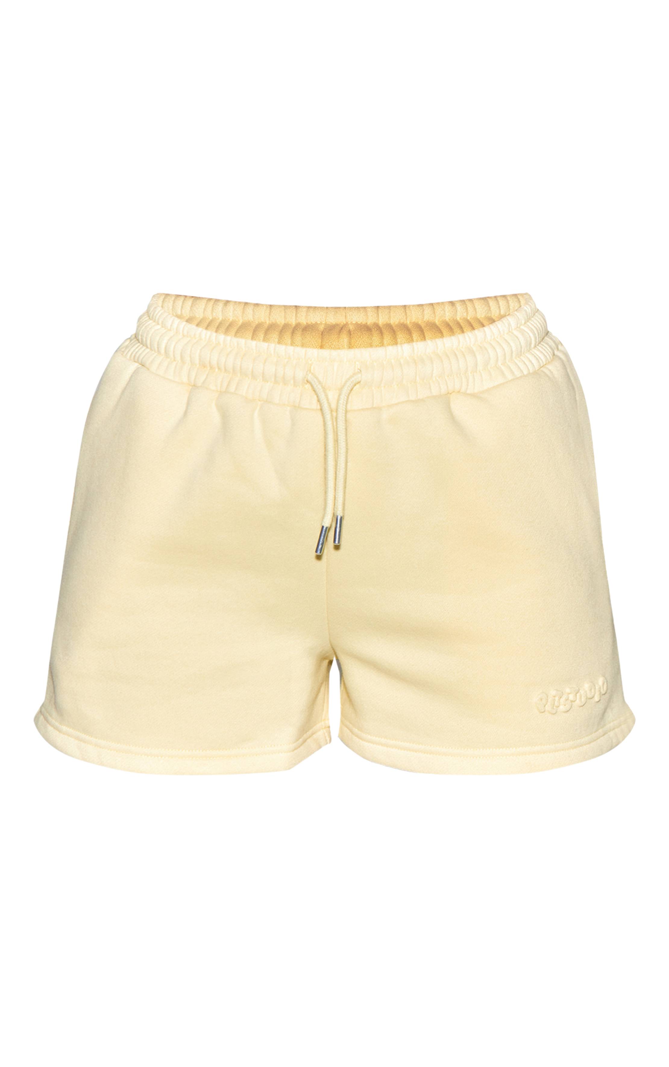 Pale Yellow Short De Jogging À Cordon De Serrage Avec Logo En Relief Plt Studio