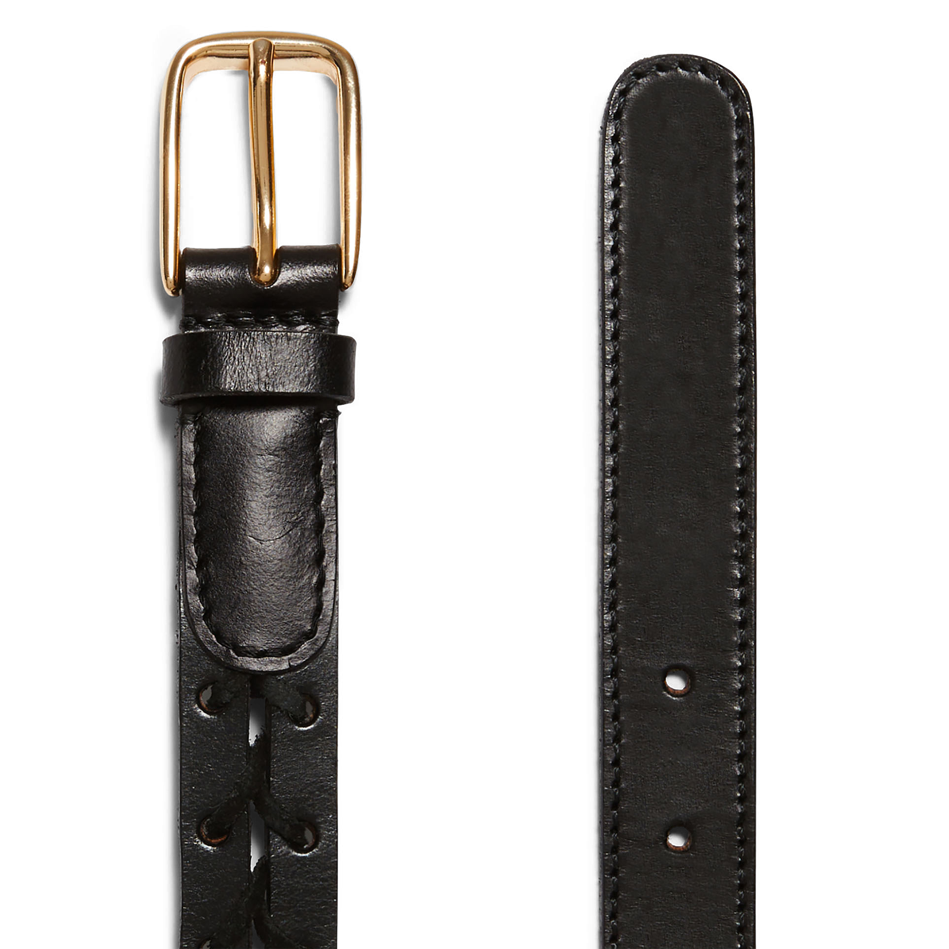 Ceinture en cuir lisse | Noir