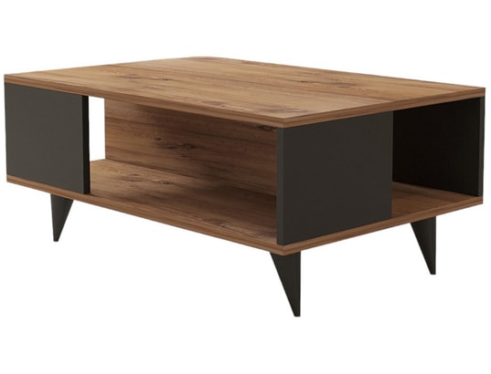 CONCEPT1 - Table basse Yuka noyer noir 90 x 60 x h39,5cm