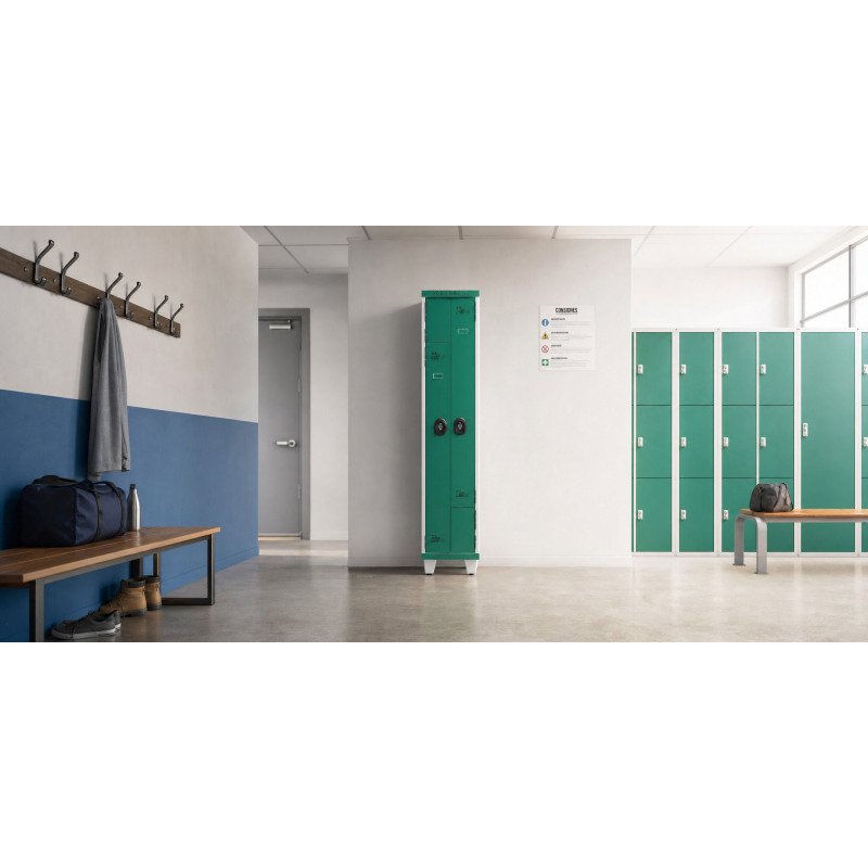 Vestiaire porte L métal 1 colonne largeur 40cm monobloc