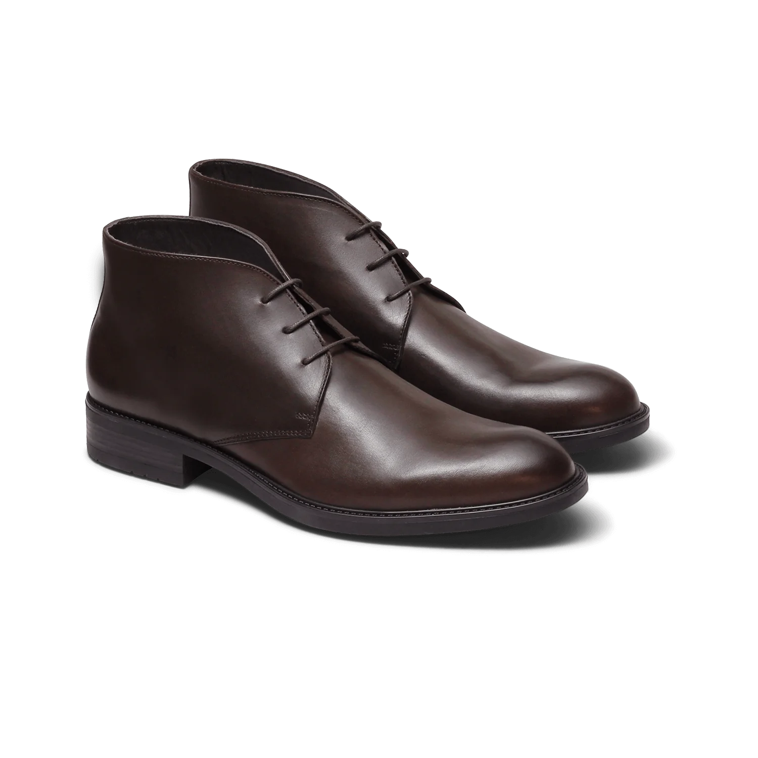Clayton-Desert boots en cuir marron