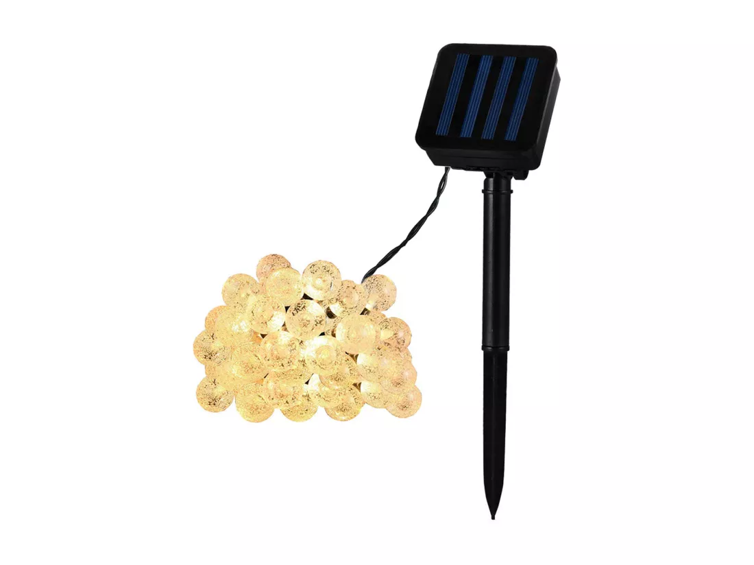 Guirlande LED Extérieure Solaire 30 Boules 5m 3000K Blanc chaud