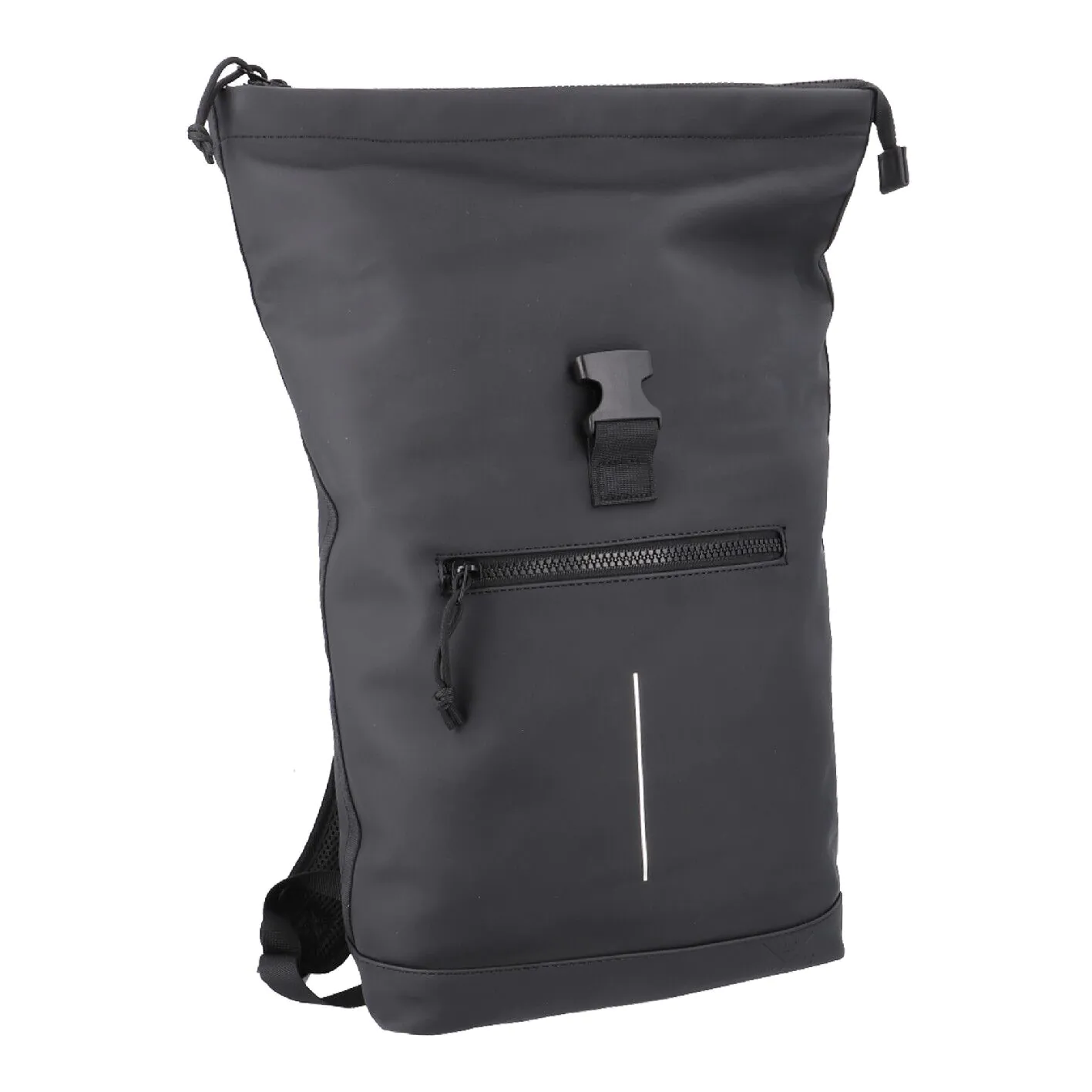 Rucksack Rolltop mit Reflektor, schwarz, 16 Liter