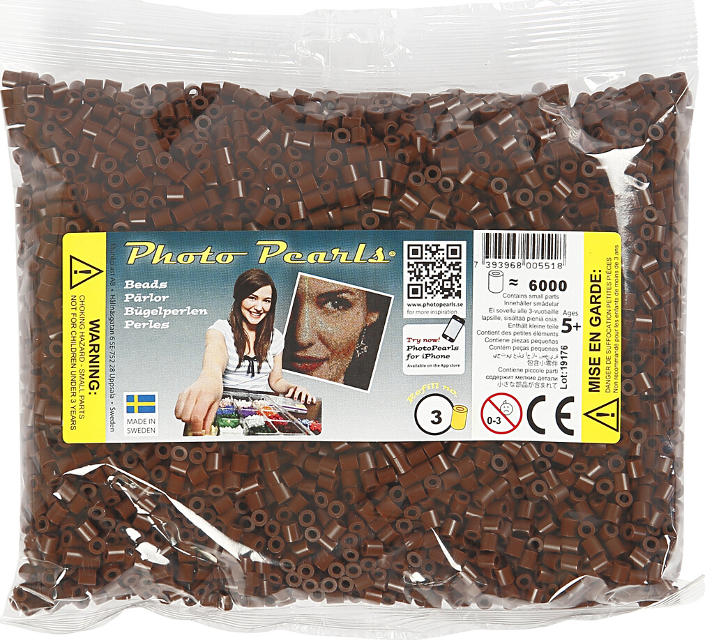 Photopearls - Medium - Brun 3 - 6000 Stk. - Nabbi Fotoperler