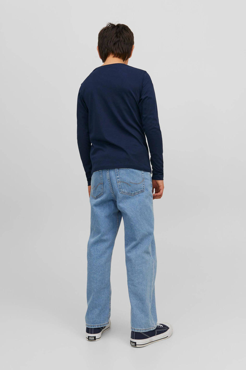 JACK & JONES longsleeve JJELOGO van katoen donkerblauw