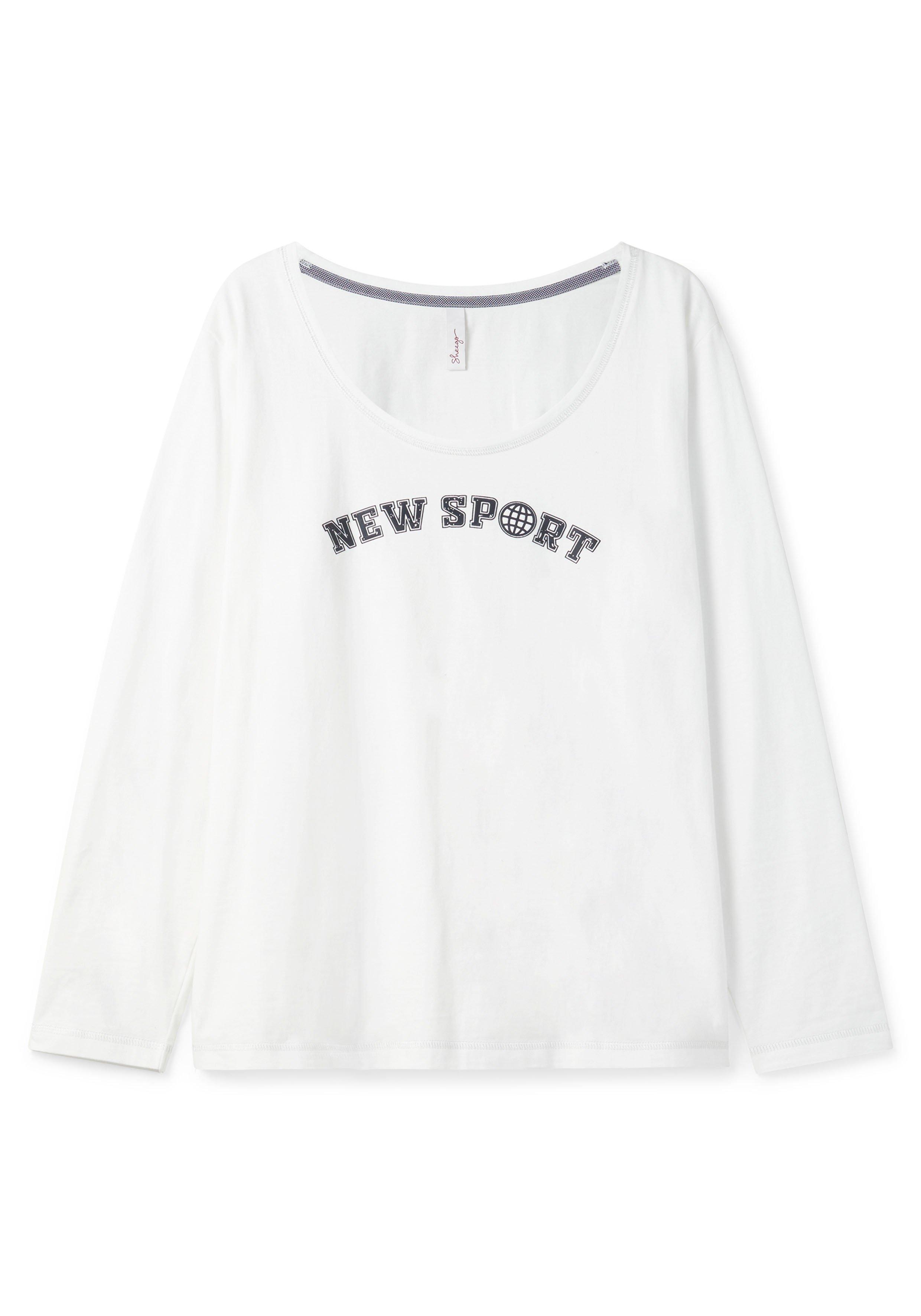 Langarmshirt mit Frontdruck im College-Stil