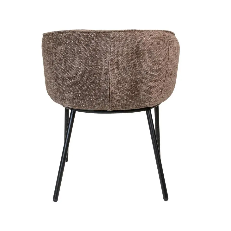Eetkamerstoel Taupe - Stof - Zithoogte 51cm - Stoel Mae - Set van 2