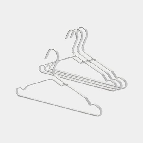 Aluminium Kledinghangers Set van 4 - Silver