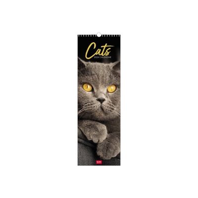 Legami - Calendrier mensuel 2024 - 16 x 49 cm - chats