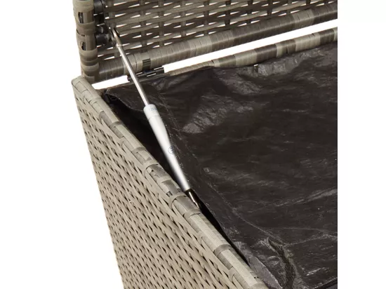 Boîte de rangement de jardin et roues gris 190L résine tressée