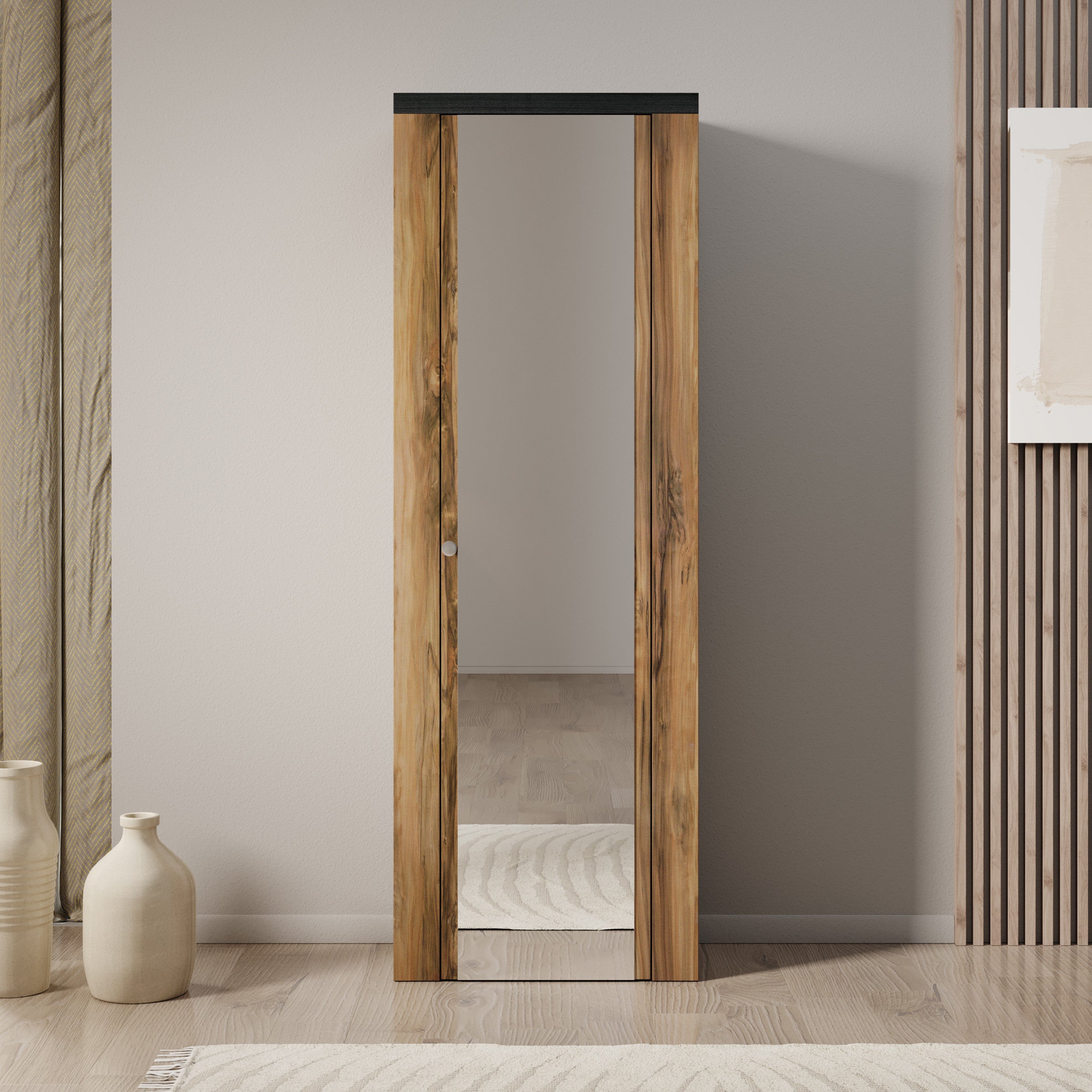 Linford - Schoenenkast 7 vakken - Donker eiken - 65x34x190 cm