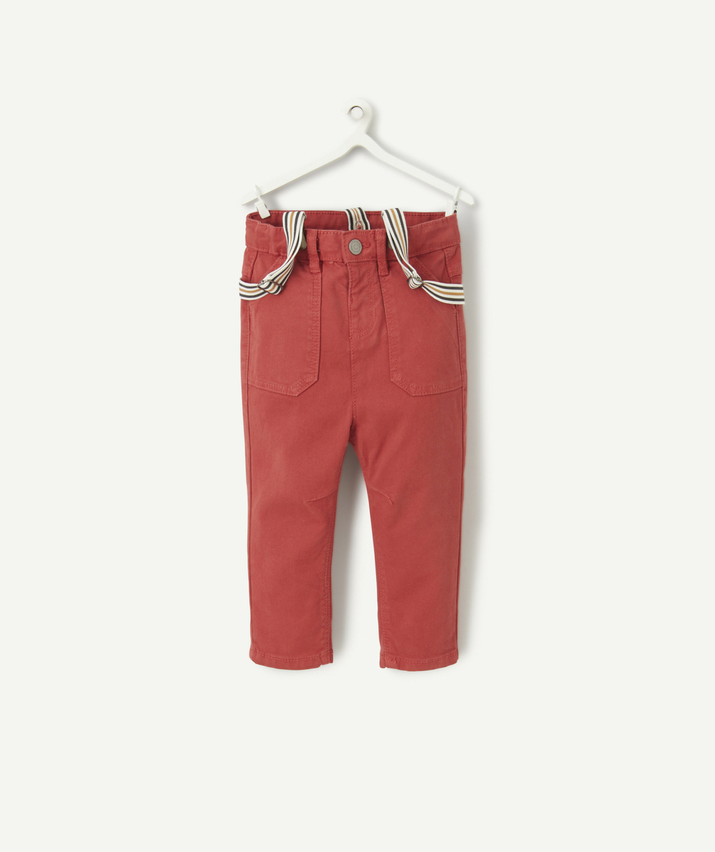 PANTALON DROIT BÉBÉ GARÇON ROUILLE AVEC BRETELLES