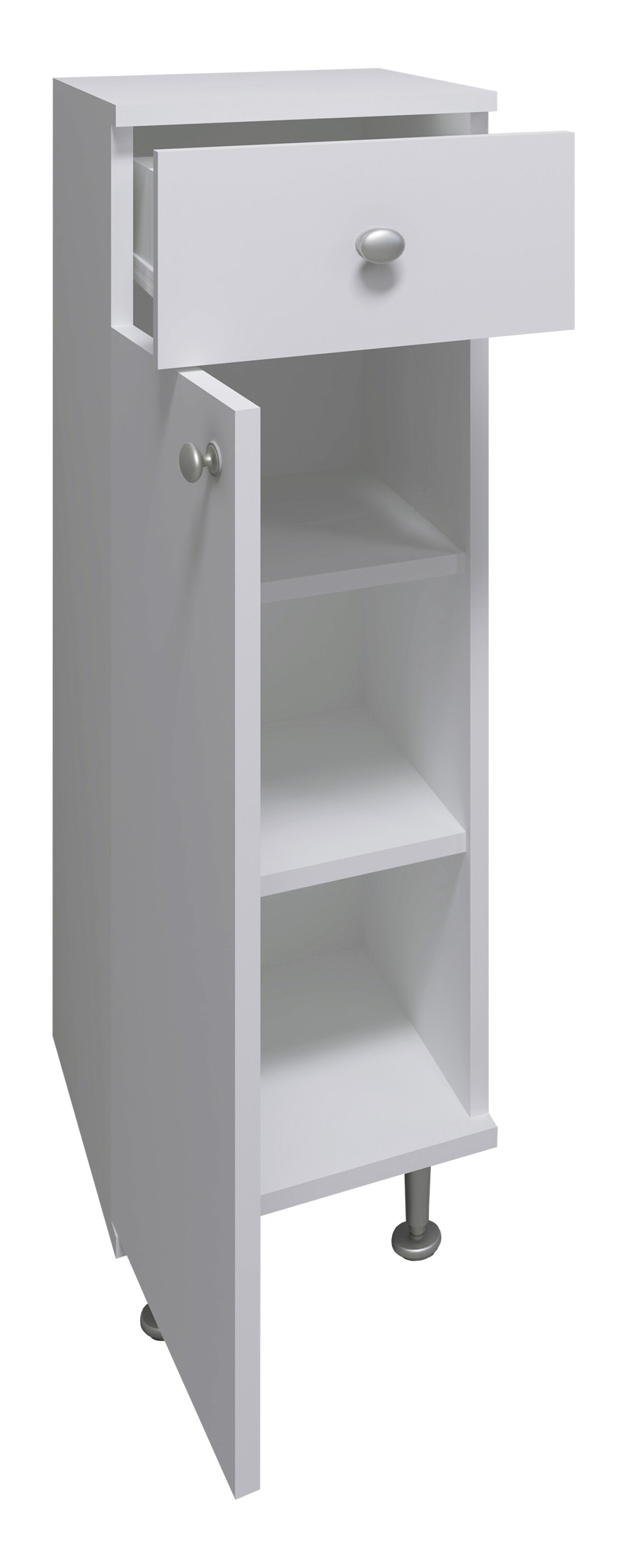VCM Holz Badmöbel Midischrank Badregal Badschrank Badezimmer Schublade Regal Nilosi