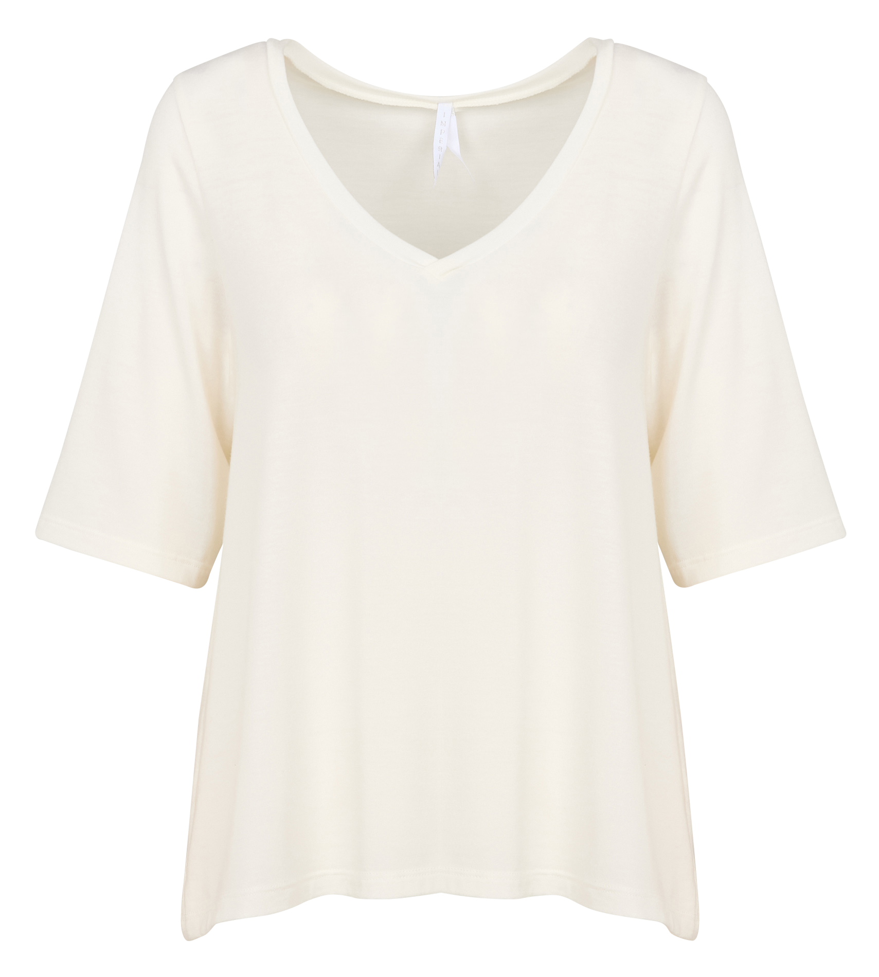 Tee-shirt droit col V | Blanc