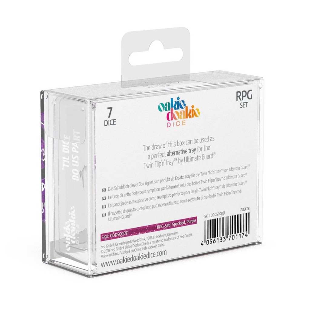 Oakie Doakie Dice dés RPG-Set Speckled - Violet (7)