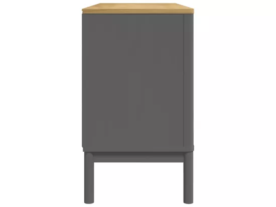 Buffet FLORO gris 114x43x74 cm bois massif de pin