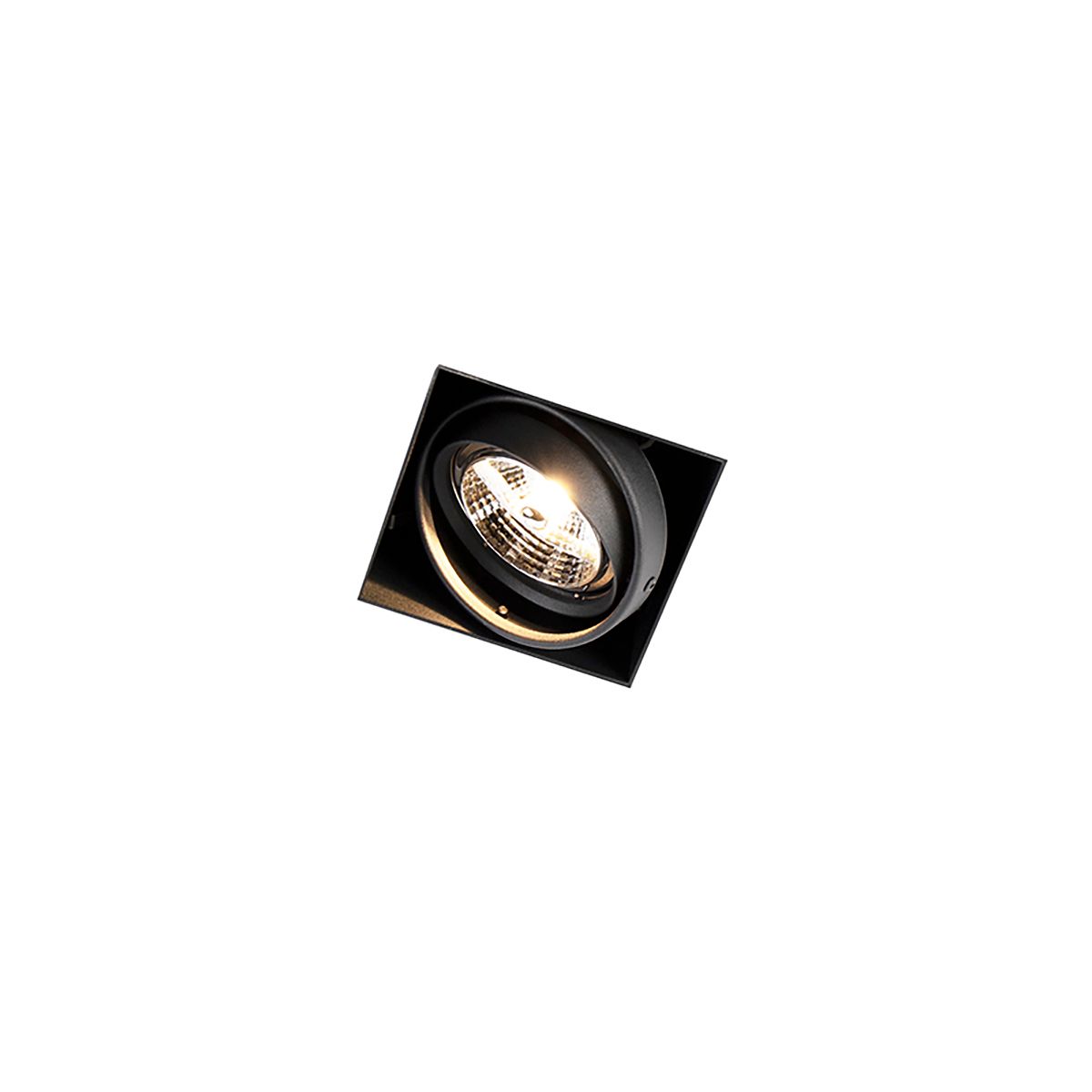 Set van 6 inbouwspots zwart GU10 AR70 trimless - Oneon