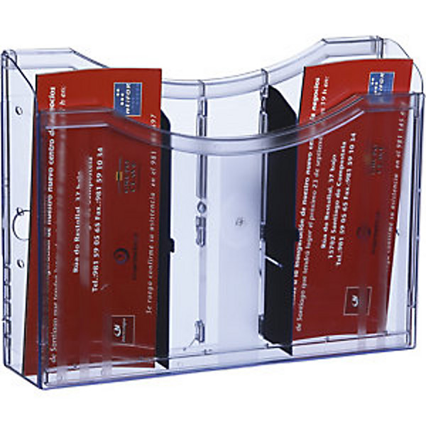 ARCHIVO200 Archivo 2000 Corbeille murale honrizontale format A4 transparent bleuté - 1 Case (lot de 3)