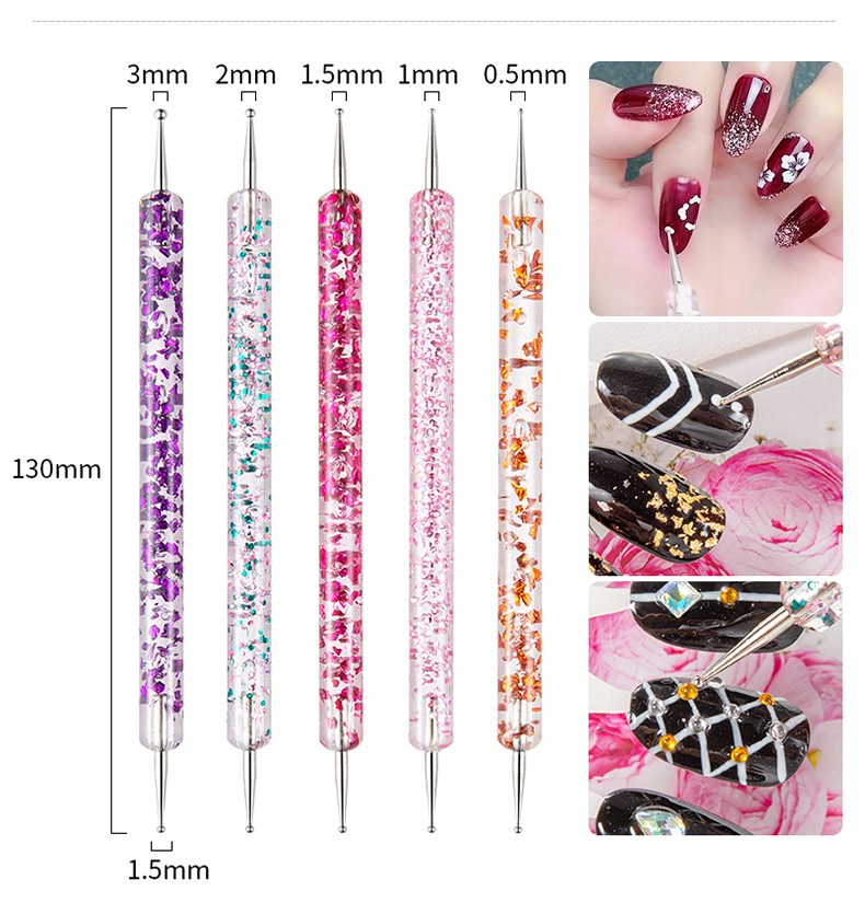 (31-tlg. Set) Nail Art Nageldesign Dekorier Pinsel / Dotting Pen / Liner Pinsel für UV / Acryl Gel - Div. Farben
