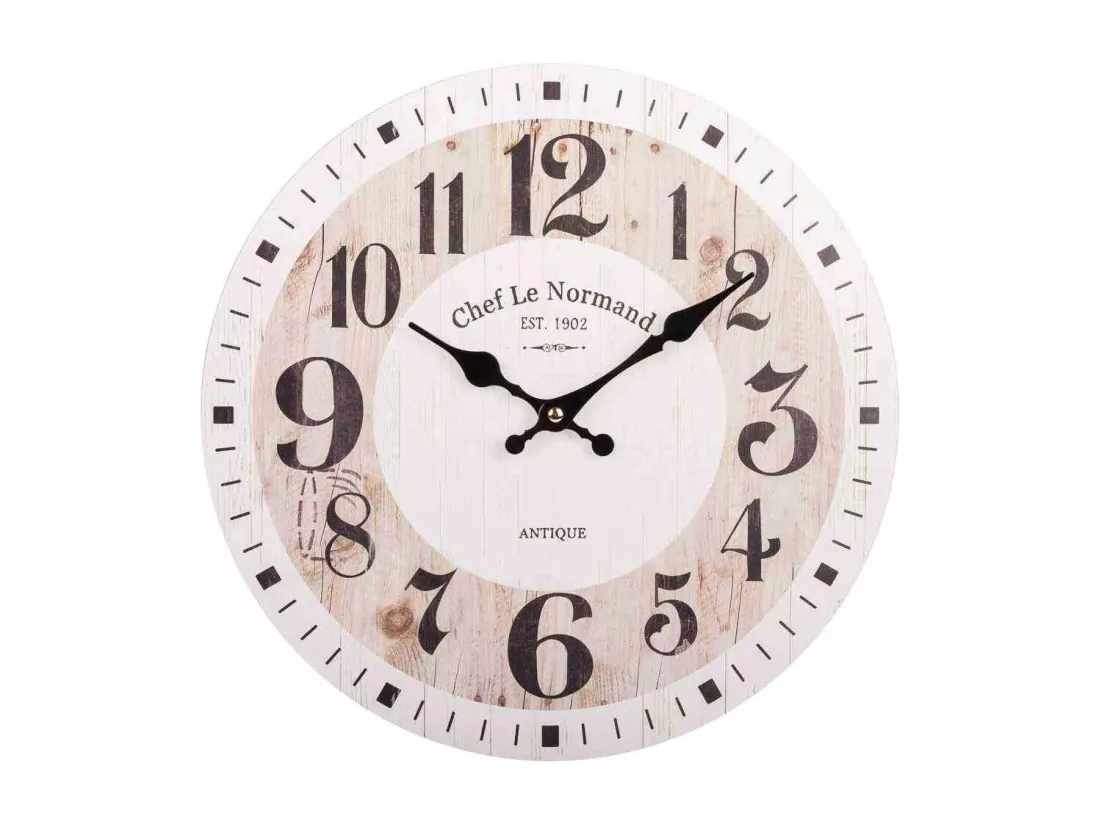 Horloge murale en bois marron d34x2h
