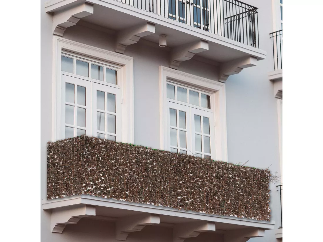 Brise-vue pour balcon protection marron 13 x 13 x 116 cm 04_0005946
