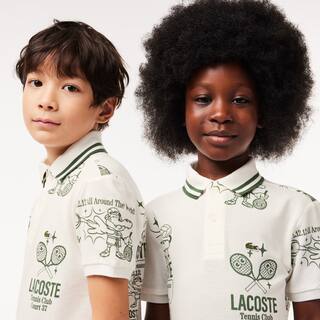 Polo imprimé graphique en coton Polos - Blanc - Lacoste - Enfant
