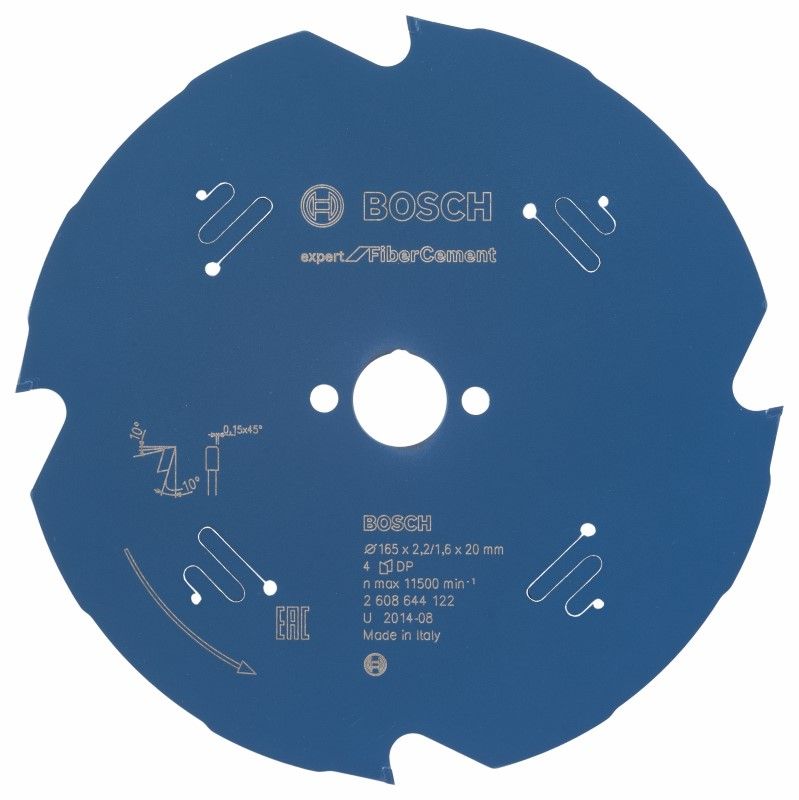 Bosch 2608644122 Cirkelzaagblad Expert for Fiber Cement, 165 x 20 x 2,2 mm, 4T (1 stuks)