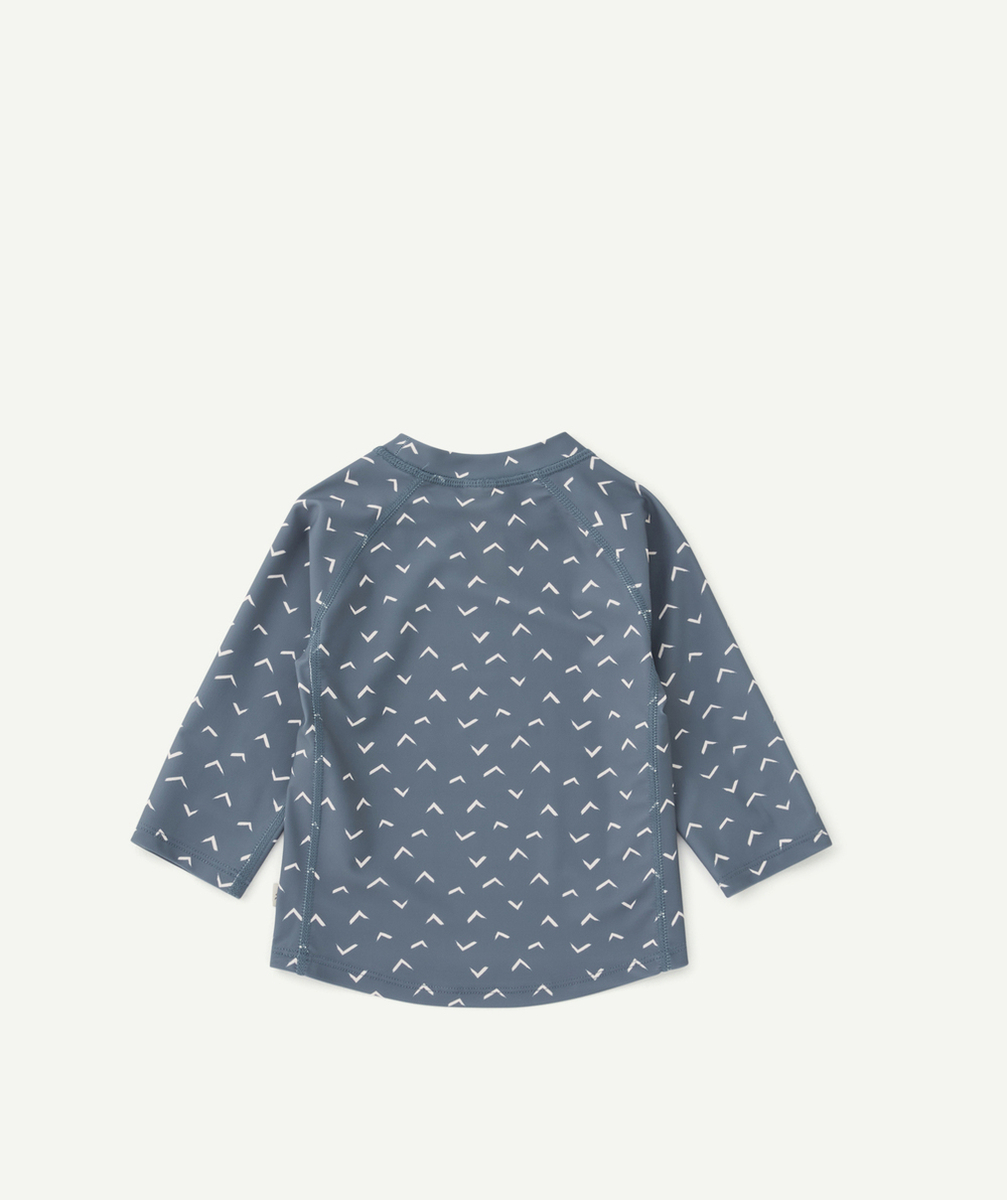 LASSIGT-SHIRT ANTI-UV BÉBÉ BLEU IMPRIMÉ BLANC