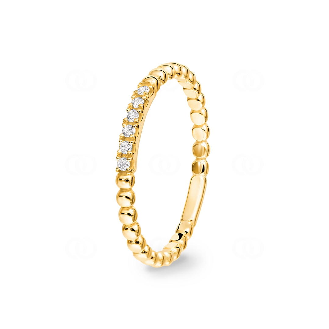 Kugelring 750/18 K Gelbgold mit Diamanten 0.05 ct H/si