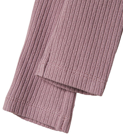 Name It Leggings - Rib - NbfDikka - Elderberry m. Lochmuster