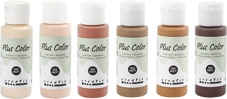 Creativ Company Plus Color Hobbymaling, 6x60ml.