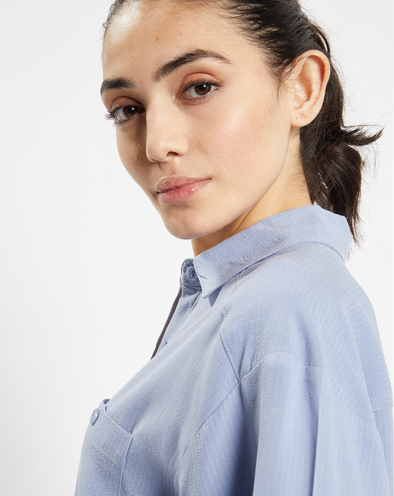 Galeries Lafayette Chemise Paros bleu moyen