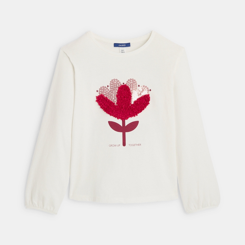 T-shirt à motif fleuri rose fille
