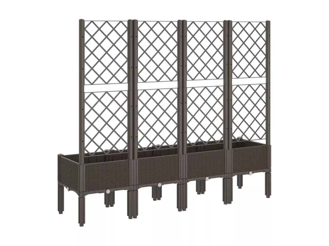 Jardinière bac lit surélevé marron 160 x 40 x 142 cm 02_0038268