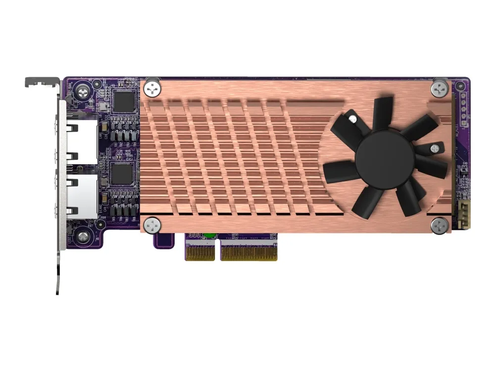 QNAP QM2-2P2G2T - Lagringskontrol - M.2 - M.2 NVMe Card / PCIe 3.0 (NVMe) - lavprofil - PCIe 3.0 x4, 2.5 Gigabit Ethernet - for QNAP QVP-63, TS-453, 473, 673, 832, 873, TVS-672, 872, h1288; VioStor QVP-85