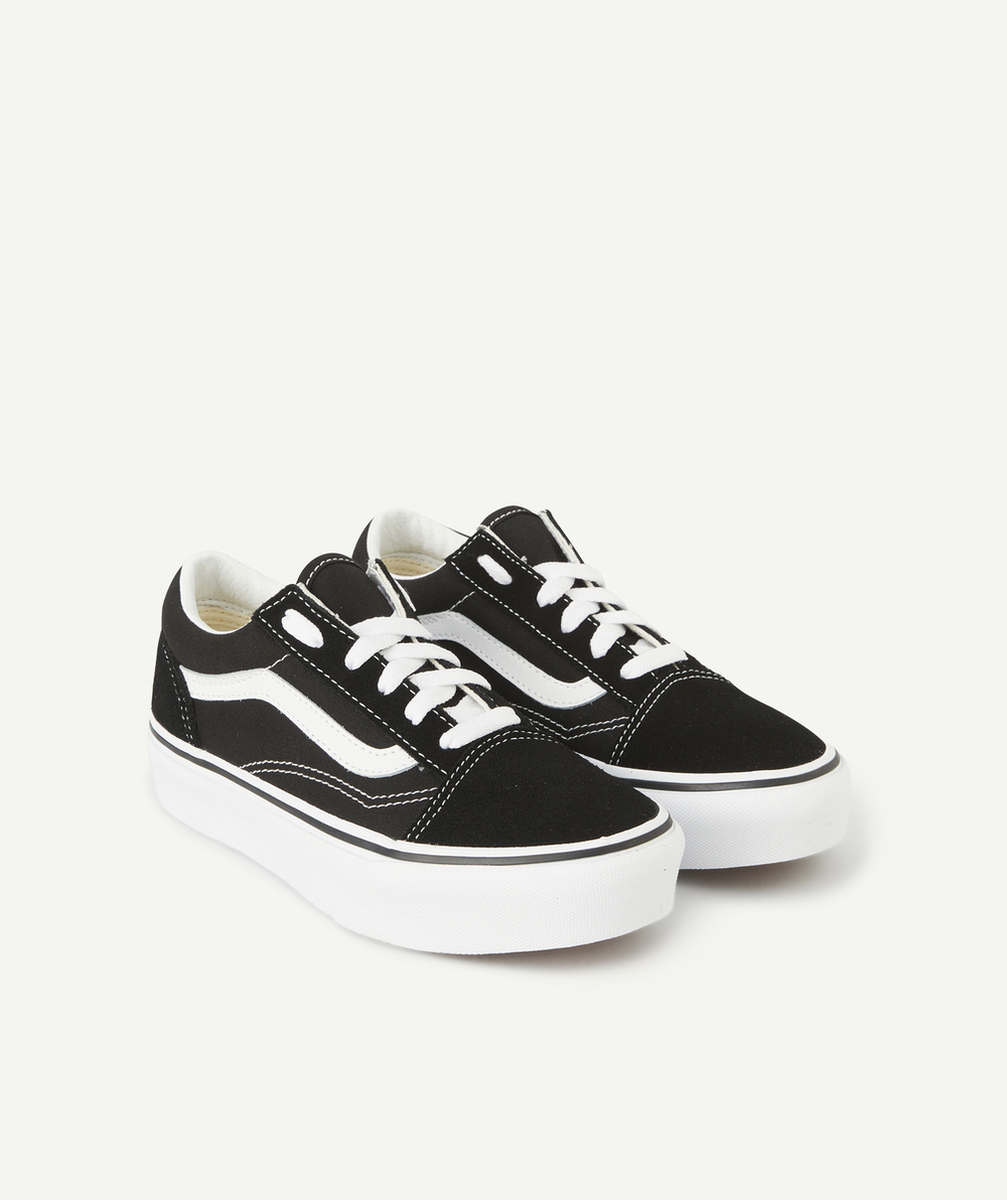 VANSBASKETS ENFANT OLD SKOOL NOIRE ET BLANCHE AVEC PLATEFORME