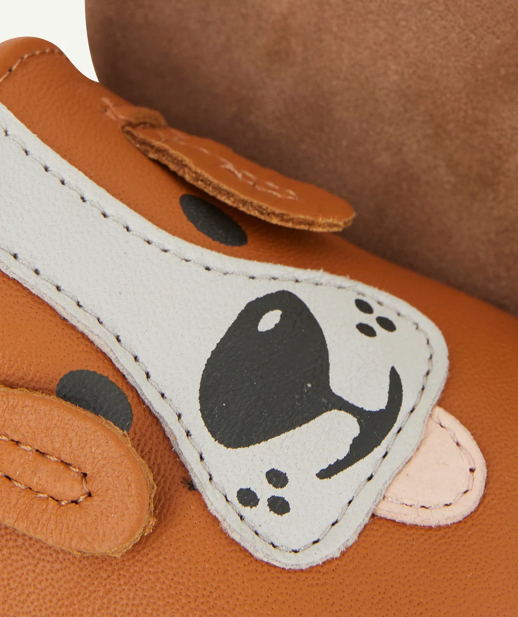 ROBEEZCHAUSSONS CHIEN MARRON EN CUIR BÉBÉ