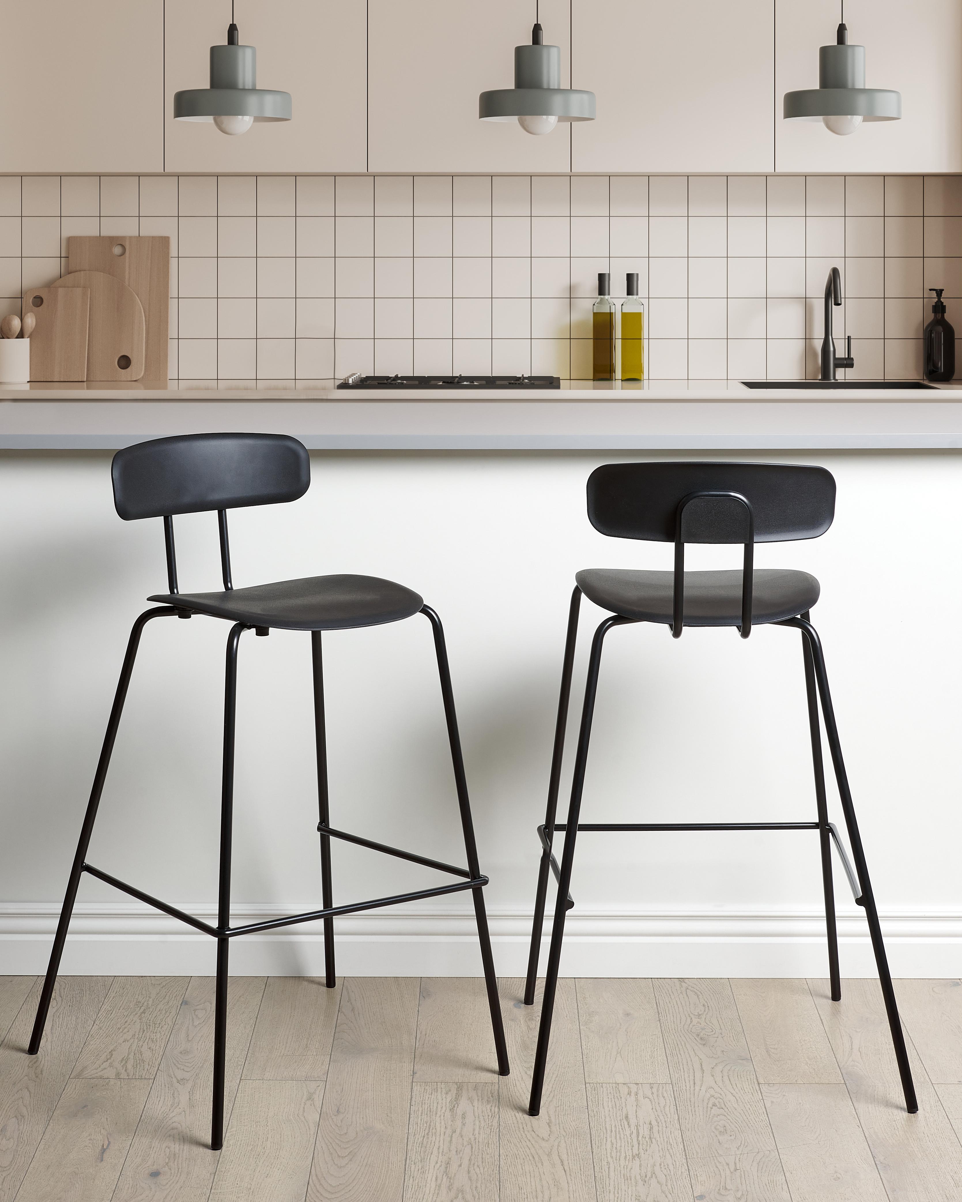 Set van 2 barstoelen SIBLEY Zwart