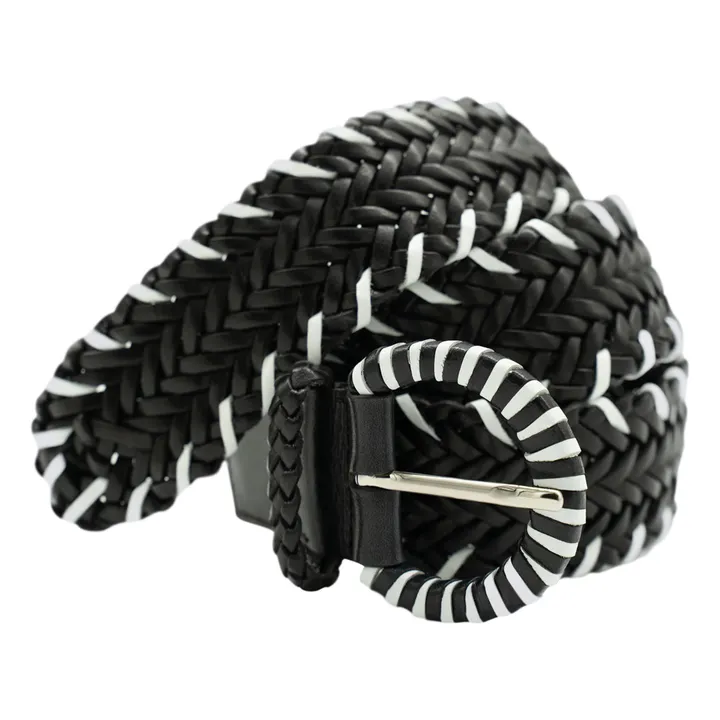 Dragon Diffusion Ceinture Tressée Bicolore 4 cm | Noir
