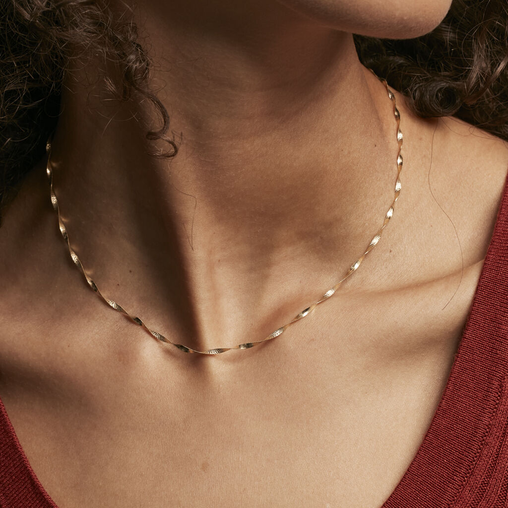 Collier Izar Maille Torsadee Or Jaune