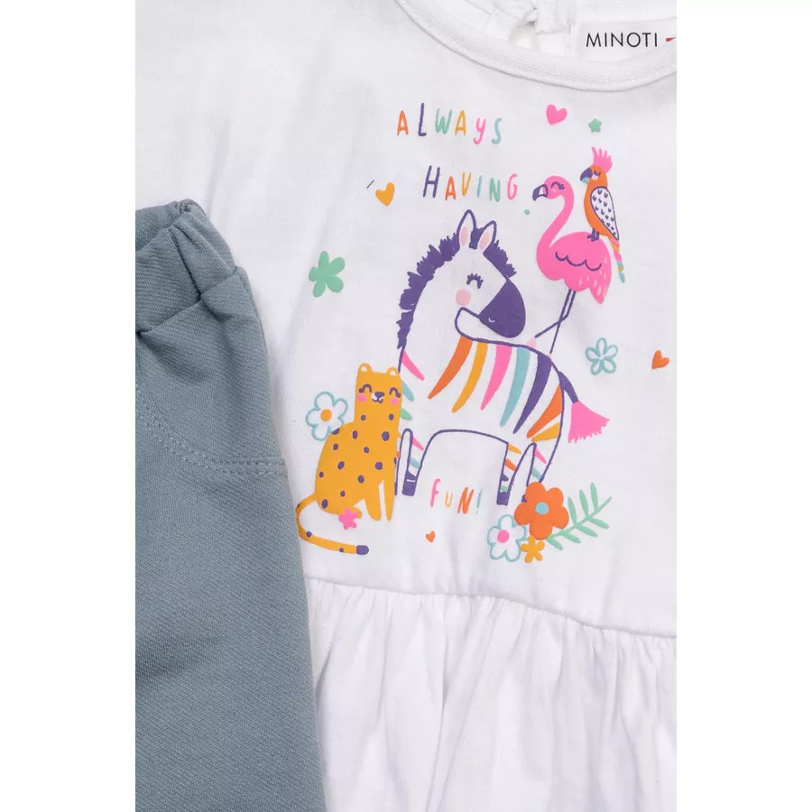 MINOTI T-Shirt und Leggings im Set WeißHellblau