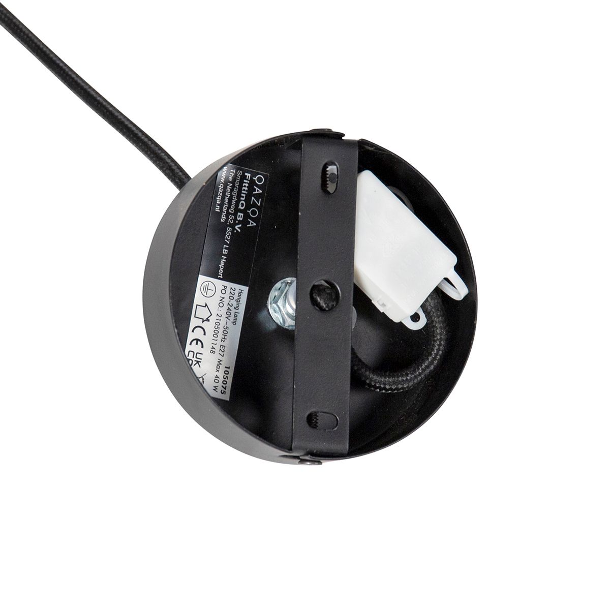 Oosterse hanglamp bamboe met zwart 32 cm - Evalin