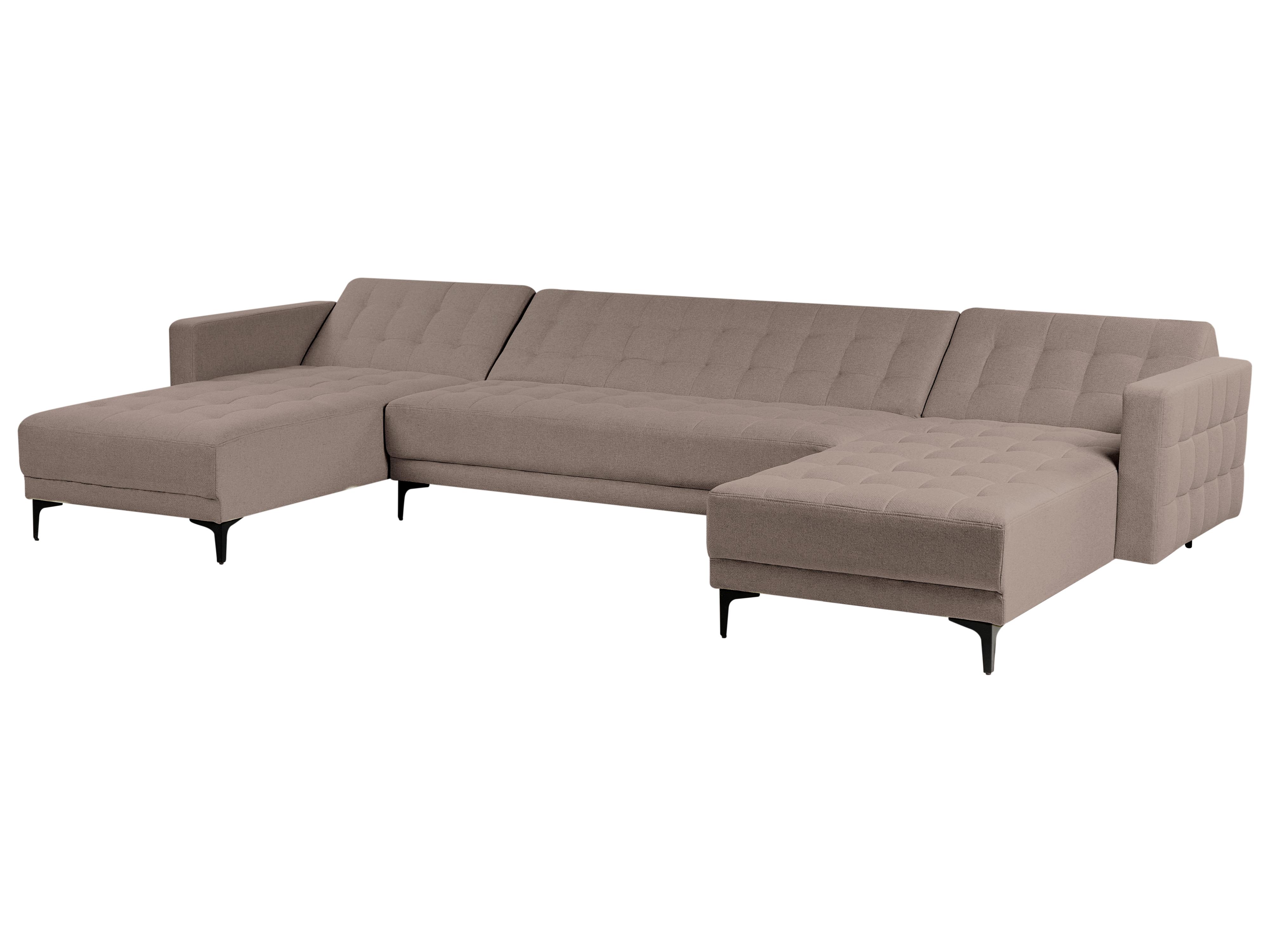 Modulaire U-vormige slaapbank 5-zits ABERDEEN Stof Taupe