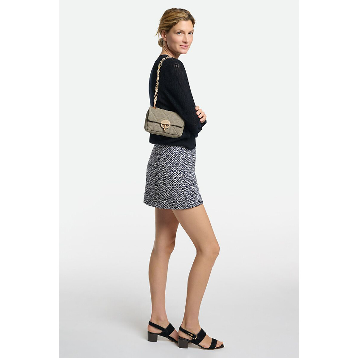 VANESSA BRUNO<br>Bolsa com alça de ombro, em linho acolchoado Moon Nano