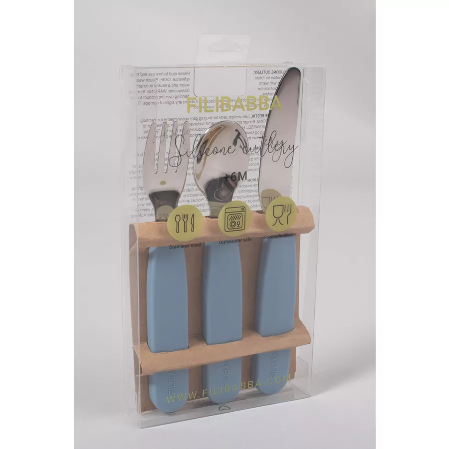 Filibabba Besteckset Silikon Powder Blue