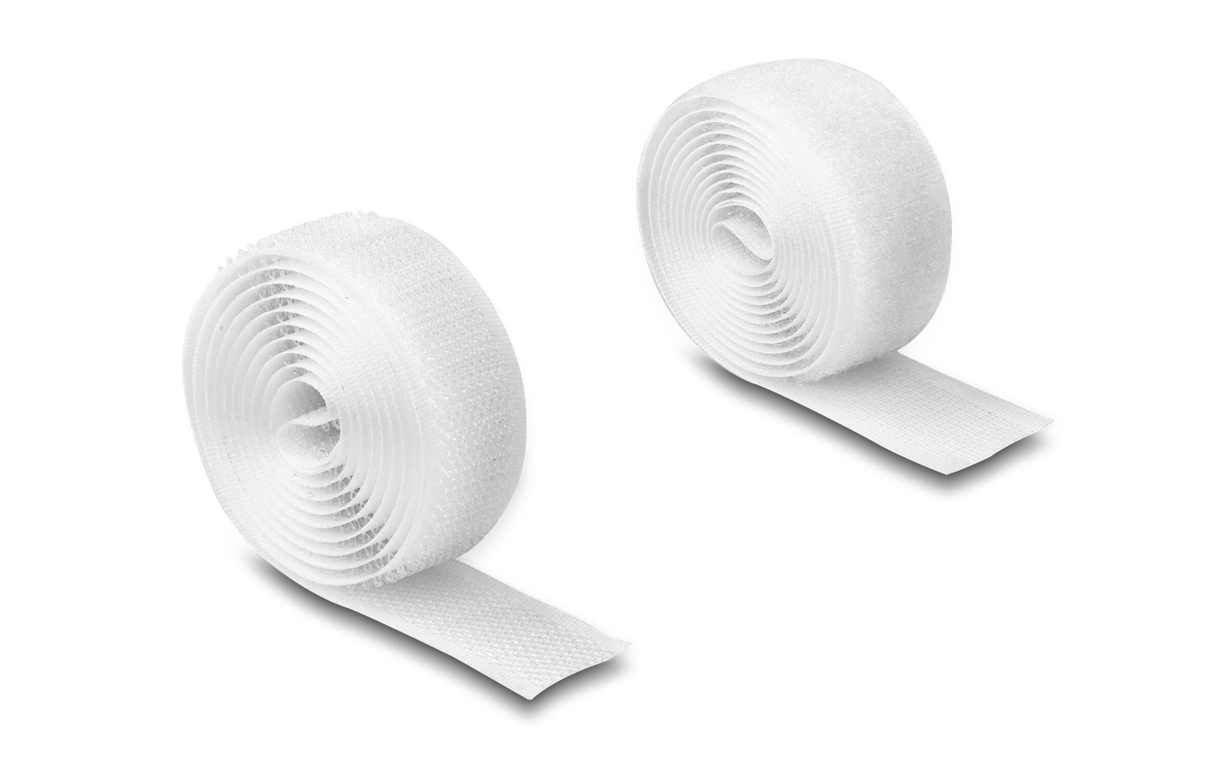 Klettband 1 m x 20 mm mit Haft- und Flauschband WeissDelock Strapazierfähiges Klettband mit Haft- und Flauschband L 1 m x B 20 mm weiss