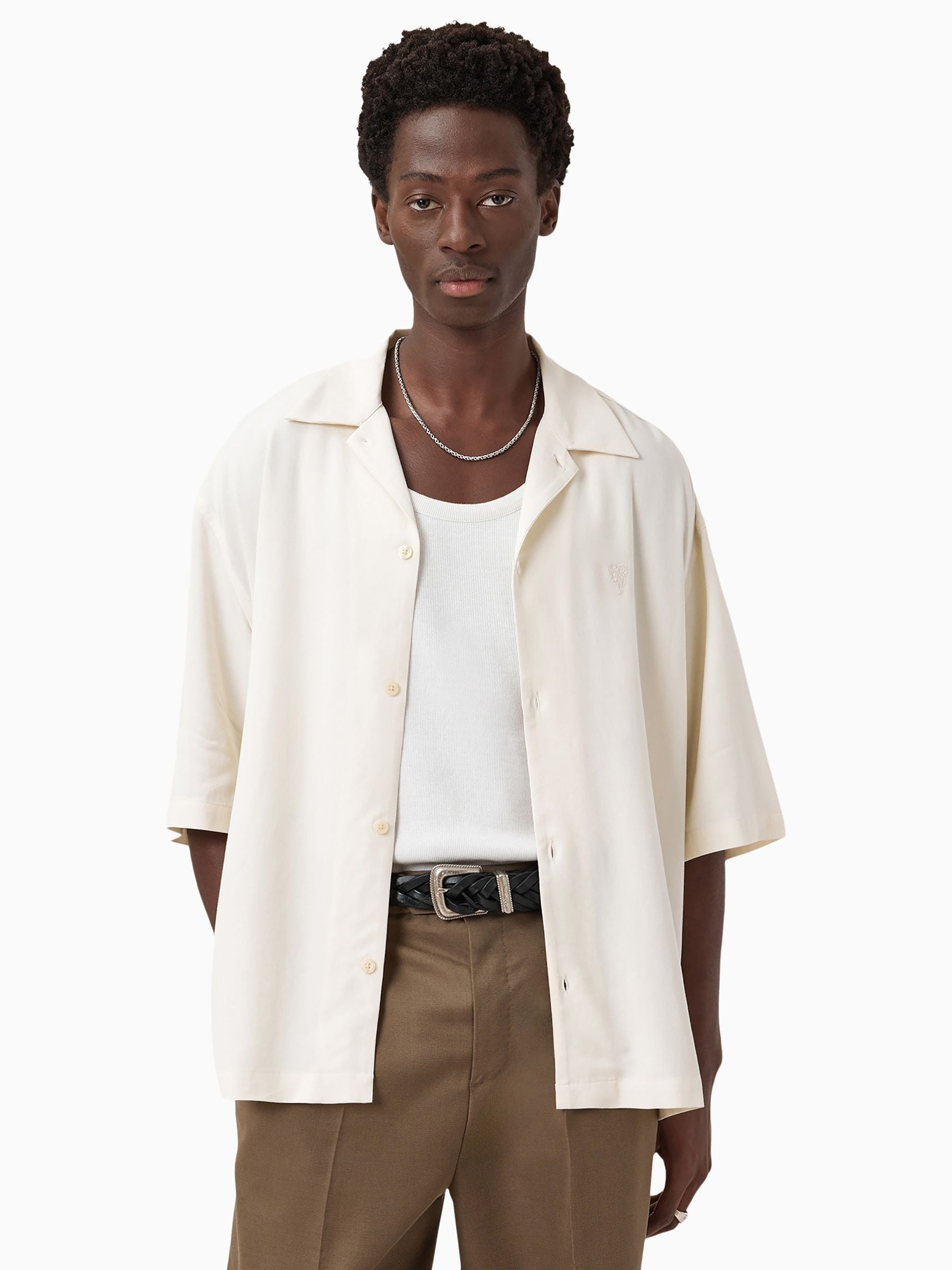 Wit - AllSaints Rialto overhemd met korte mouwen