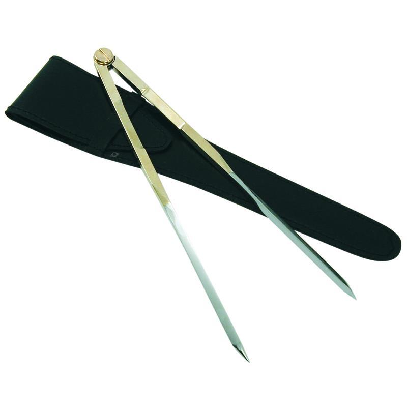 Compas Droit Euromarine + Etui Cuir Noir
