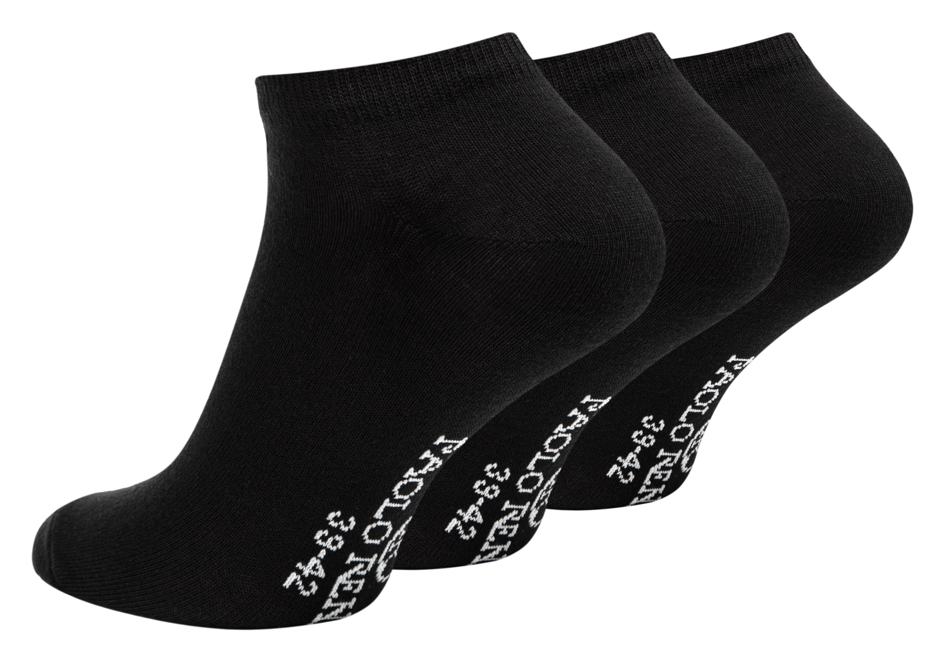 Paolo Renzo® Unisex Sneaker Baumwolle 12 Paar - Größe 35/38 - Schwarz