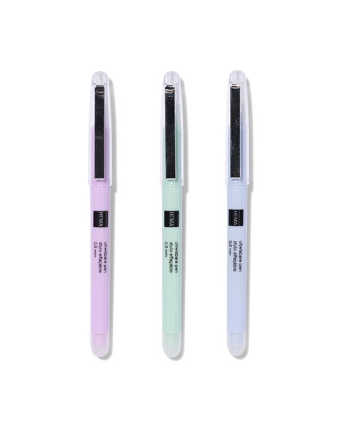 3 stylos à bille encre grise effaçable